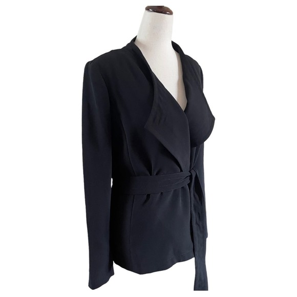 Donna Karan Solid Black Tie Belt Blazer Jacket Size 10 NWT - Picture 6 of 11